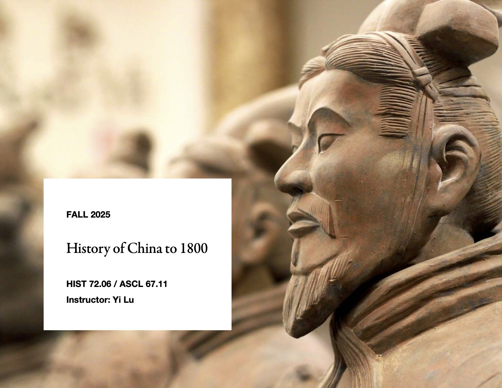 Course poster for History of China to 1800 (Fall 2025)